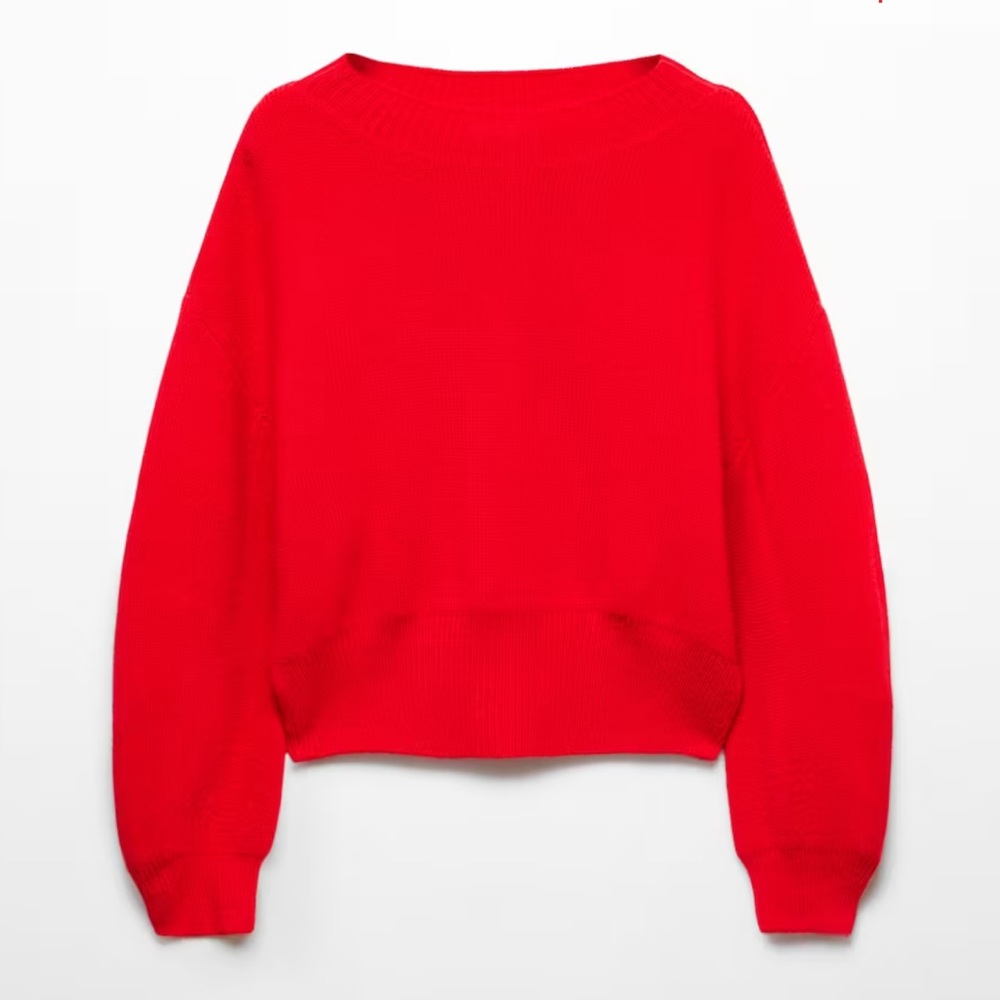 Mango Puff-sleeved knitted sweater